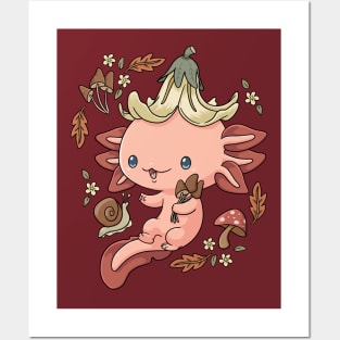 Cottagecore Axolotl Posters and Art